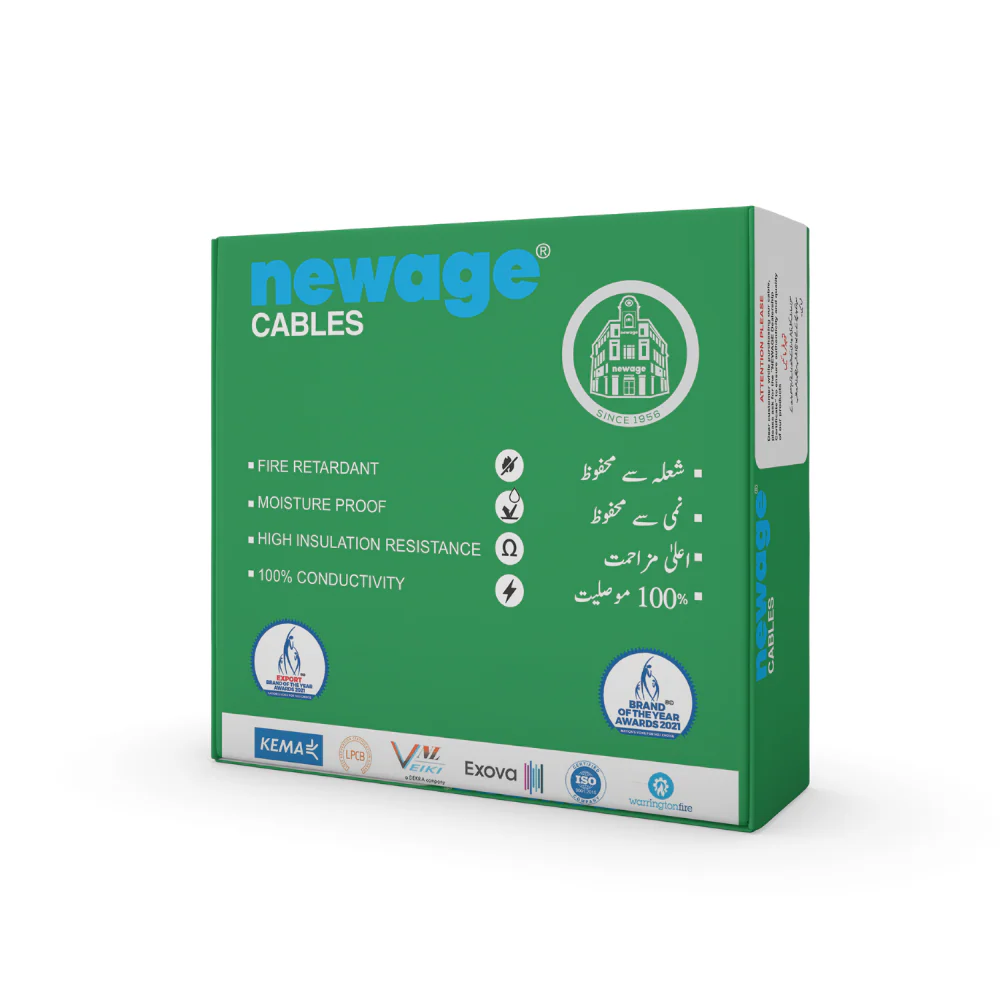 Newage Cables 1.5 mm² Single Core – ISO Certified Copper Electrical Wire Newage Cables 1.5 mm² single core copper electrical wire, high-quality green box packaging, ISO certified wiring cable for residential, commercial, and industrial use.