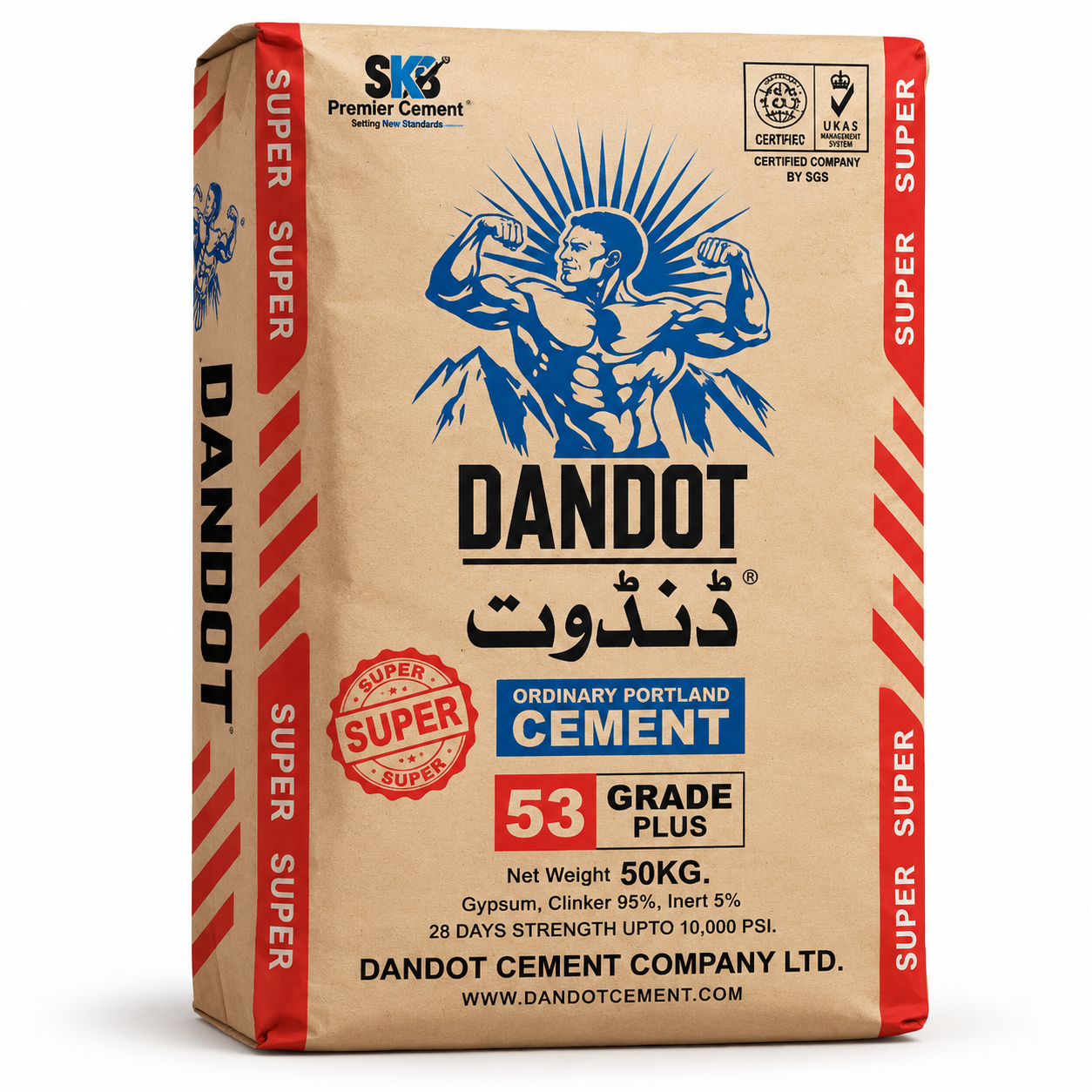 Dandot Super Cement Bag Packaging Dandot Cement 50kg Bag