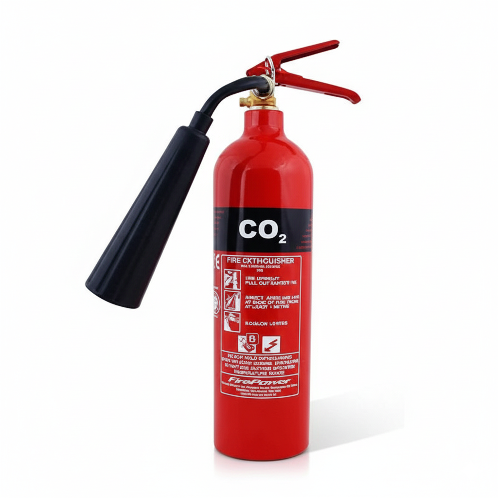 CO2 Fire Extinguisher – portable carbon dioxide extinguisher for electrical and flammable liquid fires.