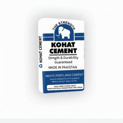 Kohat Cement White, premium decorative cement for flooring, wall finishes, terrazzo, tile grouting, and architectural designs in Pakistan.