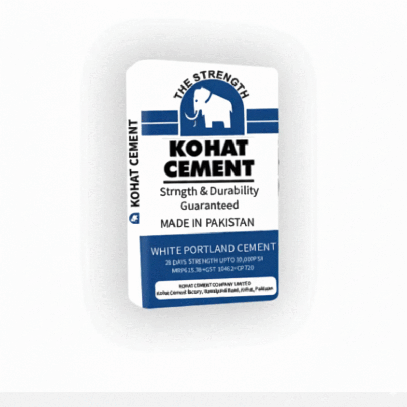 Kohat Cement White, premium decorative cement for flooring, wall finishes, terrazzo, tile grouting, and architectural designs in Pakistan.