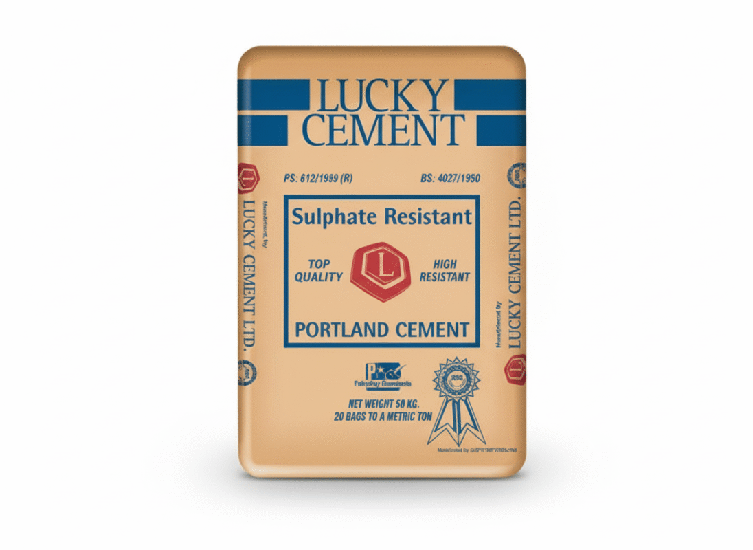 Lucky Cement SRC (Sulphate Resistant Cement), durable cement for foundations, marine works, sewage plants, and sulphate-prone construction in Pakistan.