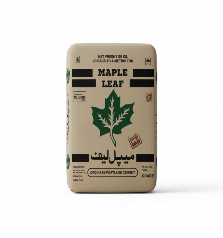 Maple Leaf Cement OPC (Ordinary Portland Cement), premium quality cement for concrete, plaster, masonry, and large-scale infrastructure projects in Pakistan.