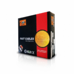 Fast Cables 3-core 1.5 mm² control cable, red insulated coil with three color-coded copper conductors (red, blue, black), ISO certified wiring cable for residential, commercial, and industrial control systems.