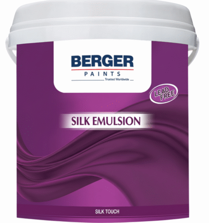 Berger Silk Emulsion premium interior wall paint bucket – luxurious silky smooth finish for elegant interiors.