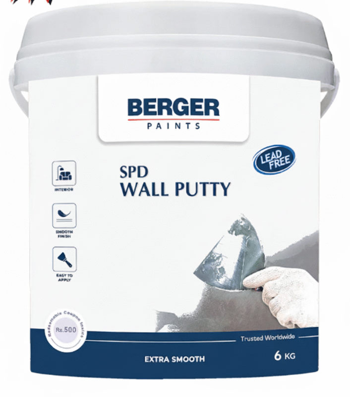Berger Wall Putty – premium surface preparation compound for smooth, durable wall finishing.