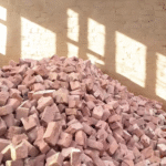 Brick Ballast (Rorri) crushed brick aggregate, widely used in construction for flooring, foundations, and concrete works in Pakistan.