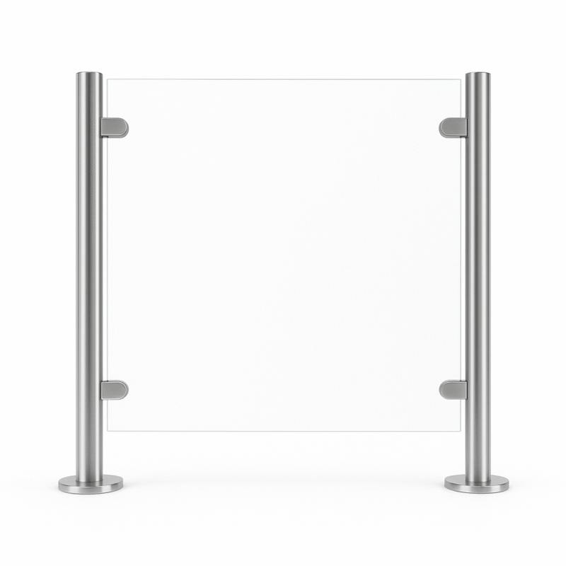 Glass Railings – tempered or laminated glass panels for staircases, balconies, and terraces with safety fittings.